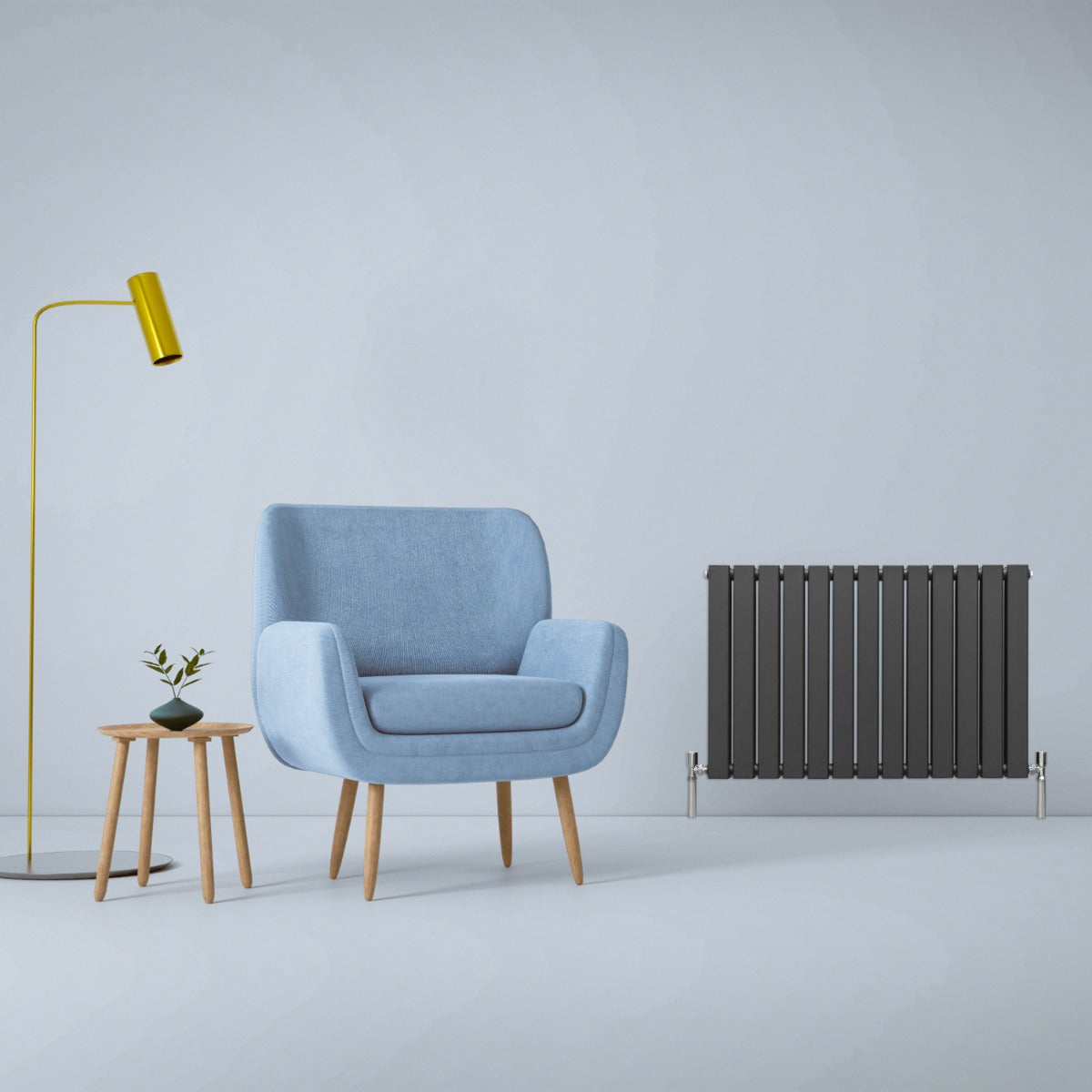 Radiateur Plat à 2 Panneaux - 600 x 910 mm - Gris Anthracite