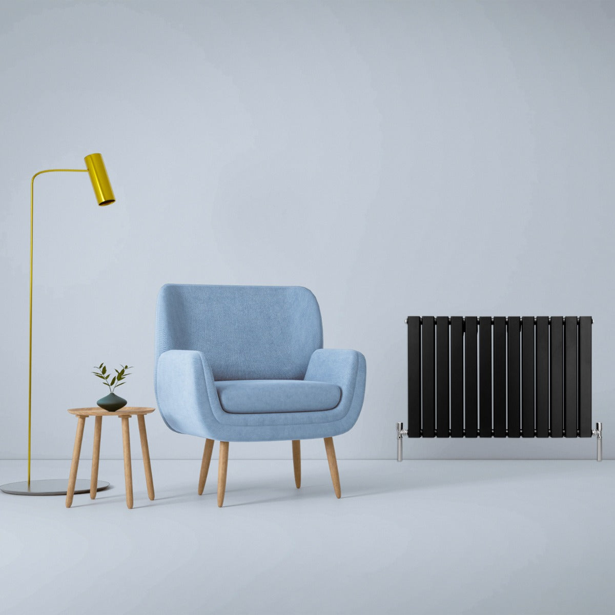 Radiateur Plat à 2 Panneaux - 600 x 910 mm - Noir