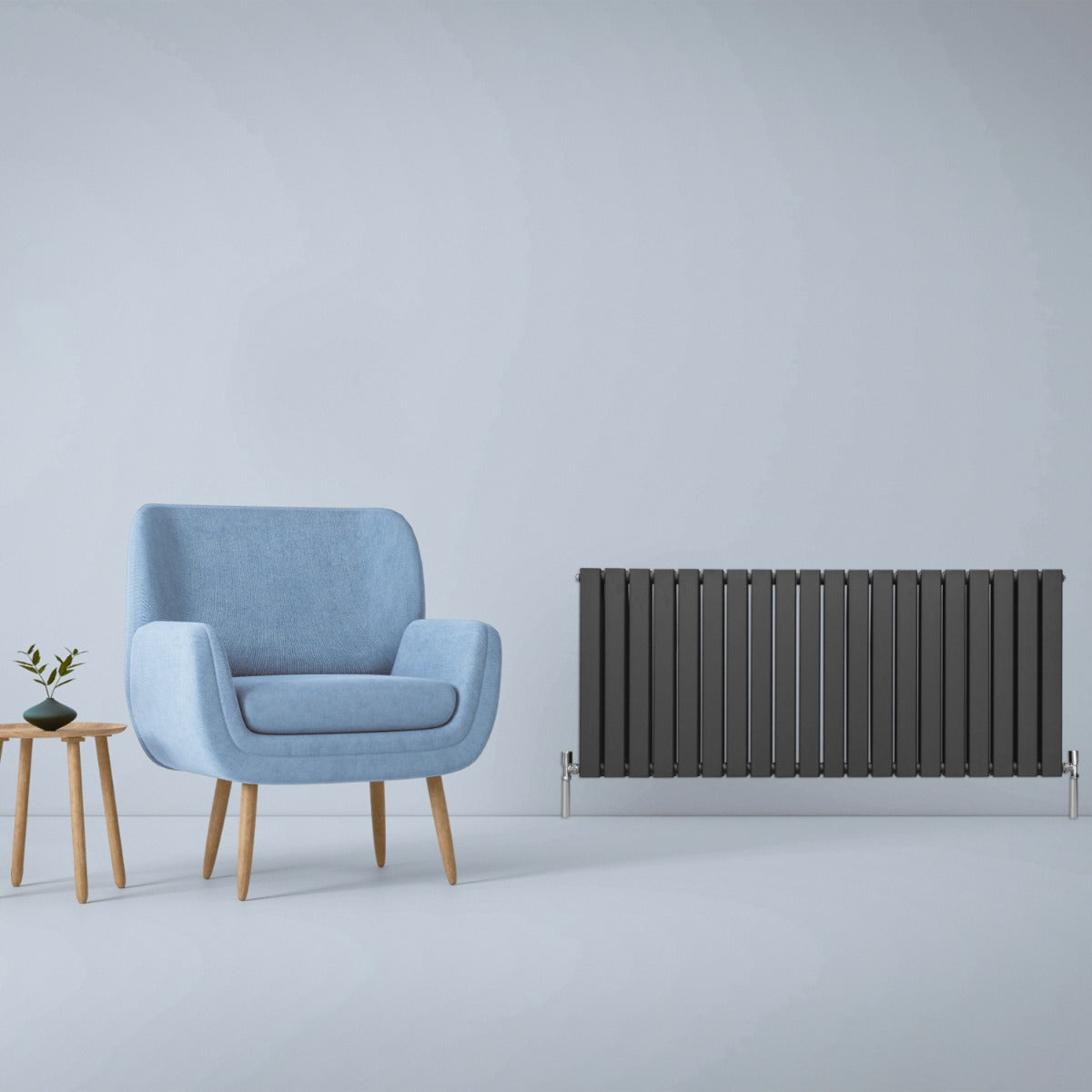 Radiateur Plat à 2 Panneaux - 600 x 1400 mm - Gris Anthracite