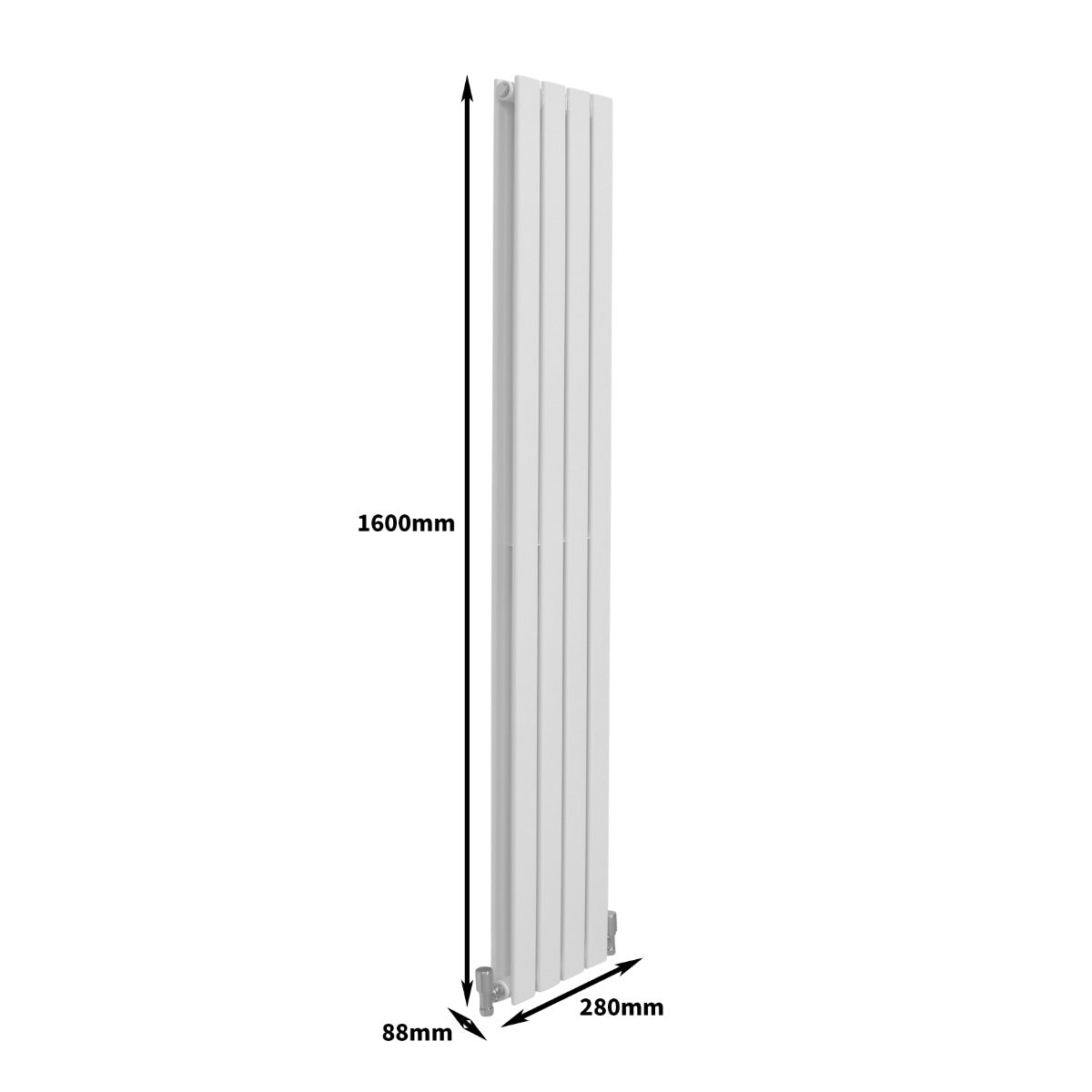 Radiateur Plat à 2 Panneaux - 1600 x 280 mm - Blanc