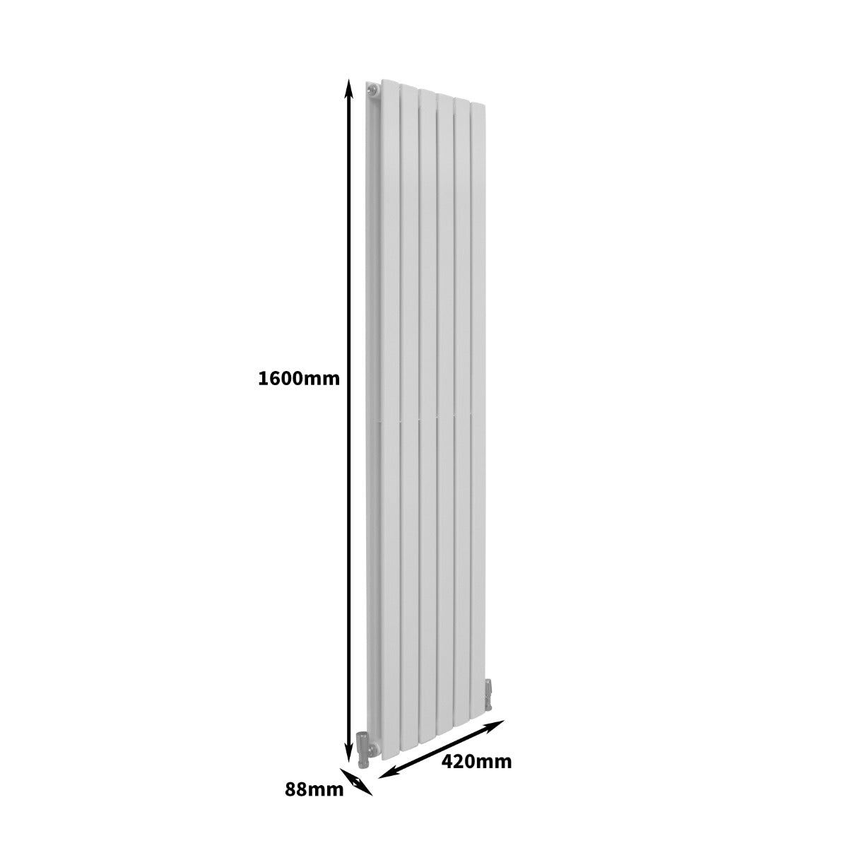 Radiateur Plat à 2 Panneaux - 1600 x 420 mm - Blanc