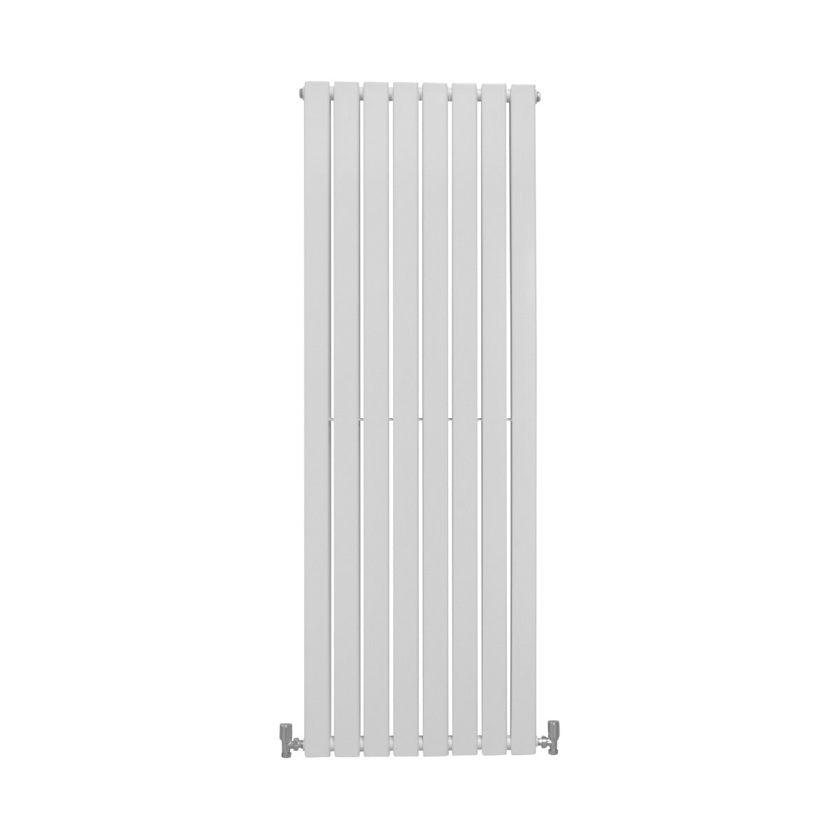 Radiateur plat à deux panneaux, dimensions 1600 x 560 mm, finition blanche lisse avec des lignes verticales épurées et modernes