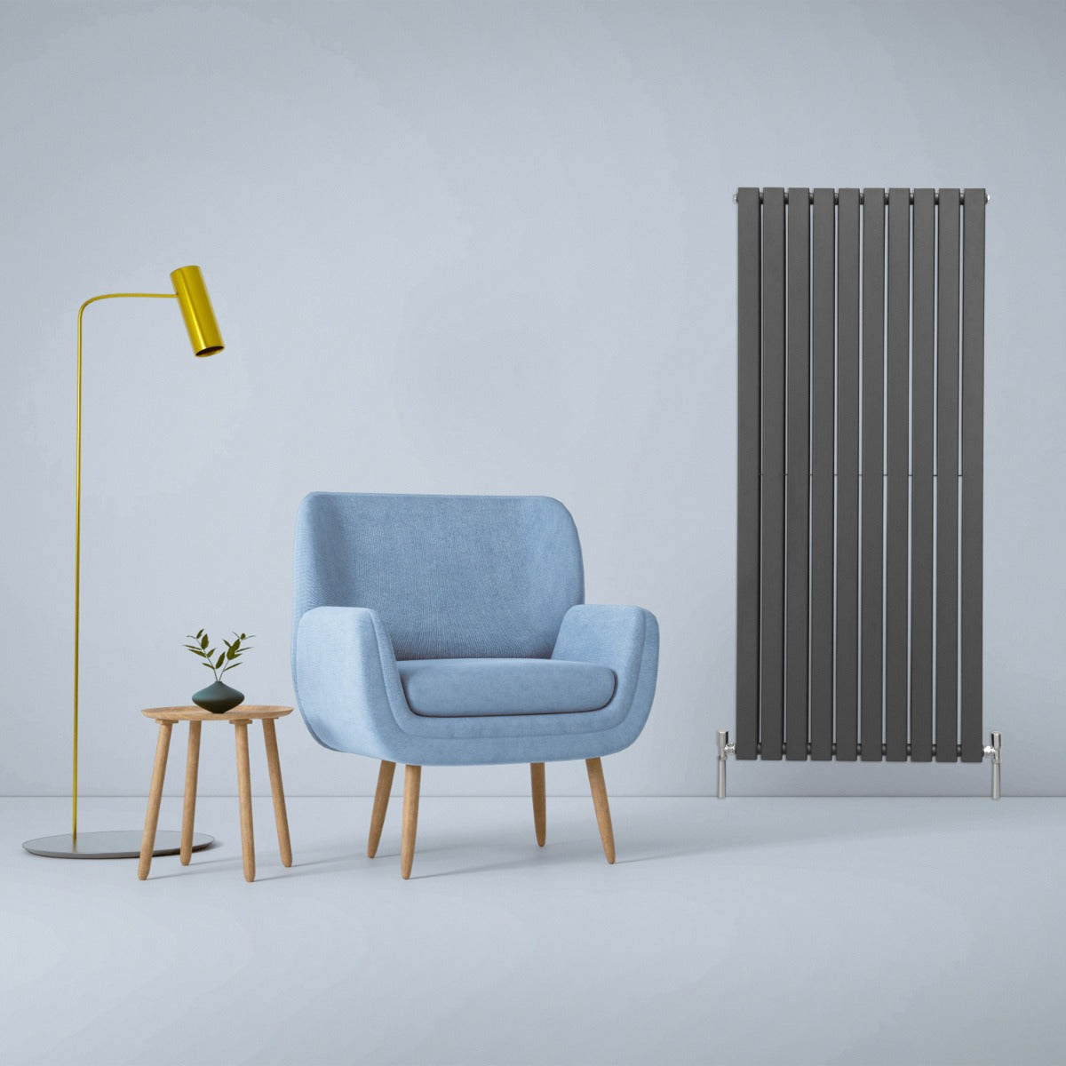 Radiateur Plat à 2 Panneaux - 1600 x 700 mm - Gris Anthracite
