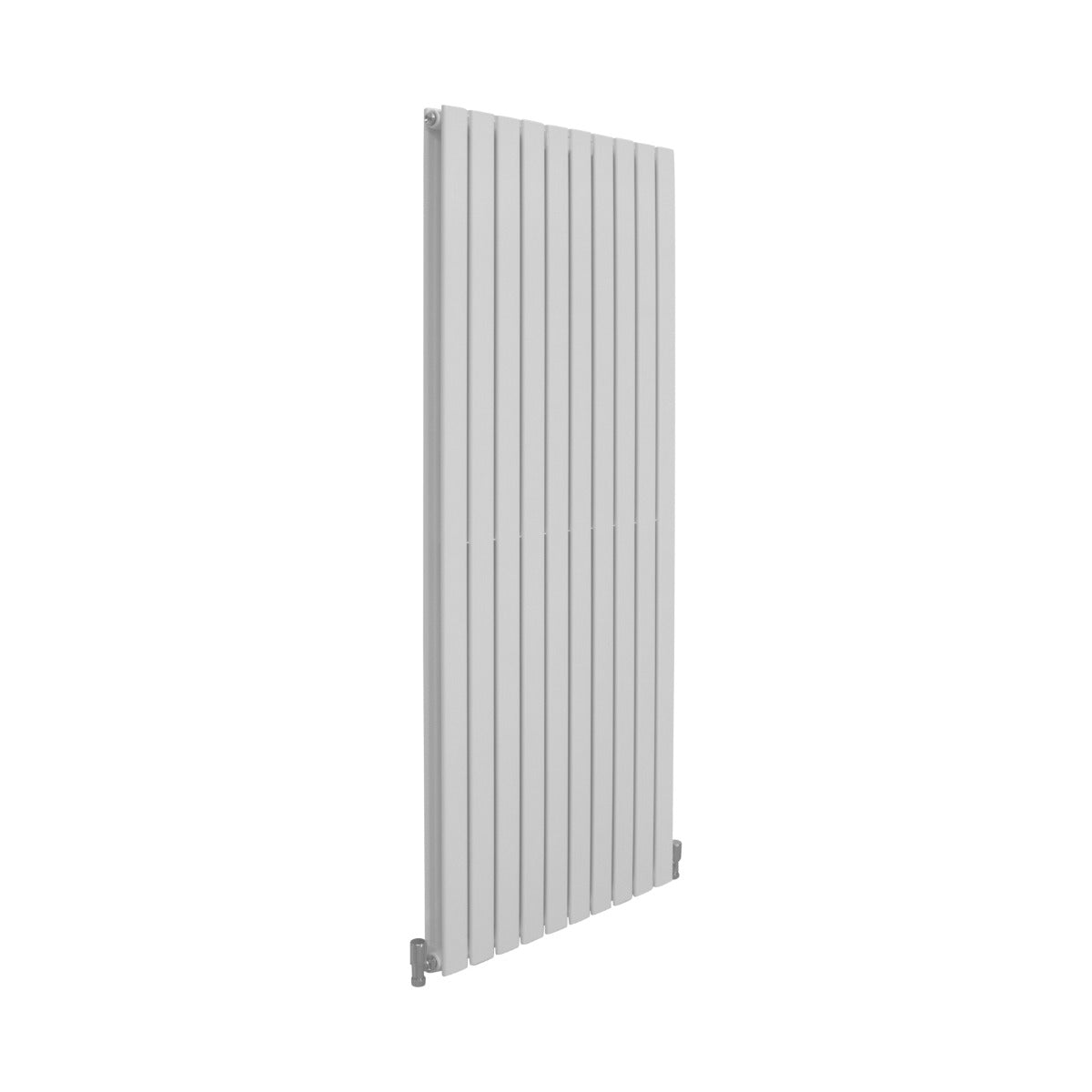 Radiateur plat à deux panneaux de 1600 x 700 mm, finition blanche lisse, design moderne avec des lignes verticales élégantes