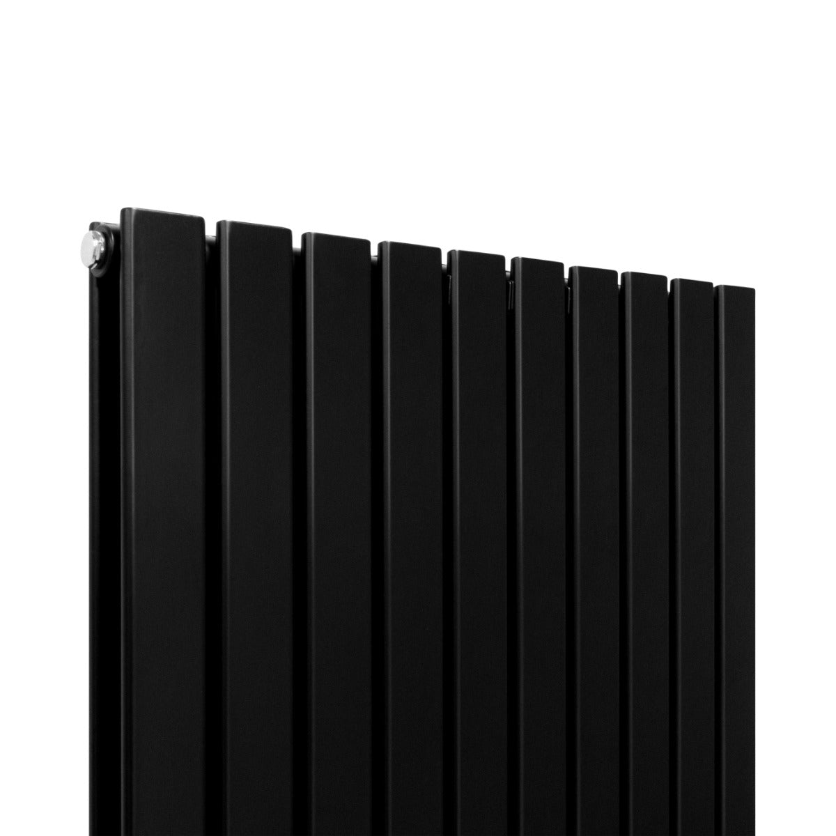 Radiateur plat à deux panneaux, dimensions 1600 x 700 mm, finition noire mate, design moderne avec lignes épurées et texture lisse
