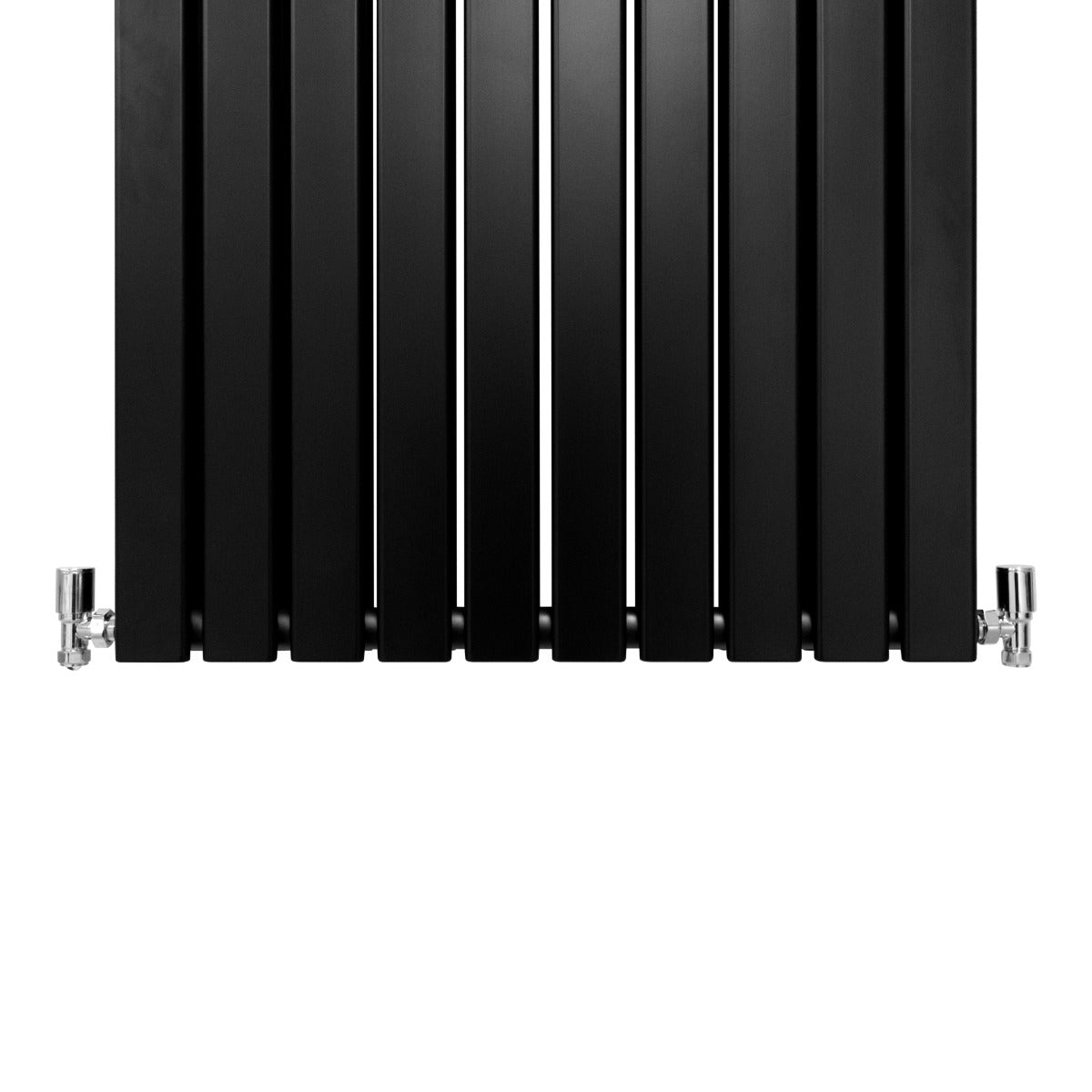Radiateur plat noir à deux panneaux, dimensions 1600 x 700 mm, avec une finition lisse et moderne, idéal pour un intérieur contemporain