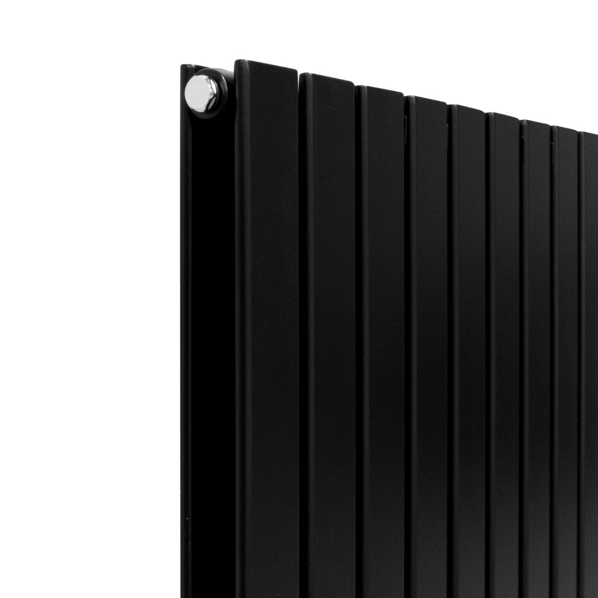 Radiateur plat noir à deux panneaux, dimensions 1600 x 700 mm, avec surface lisse et lignes modernes pour un design élégant