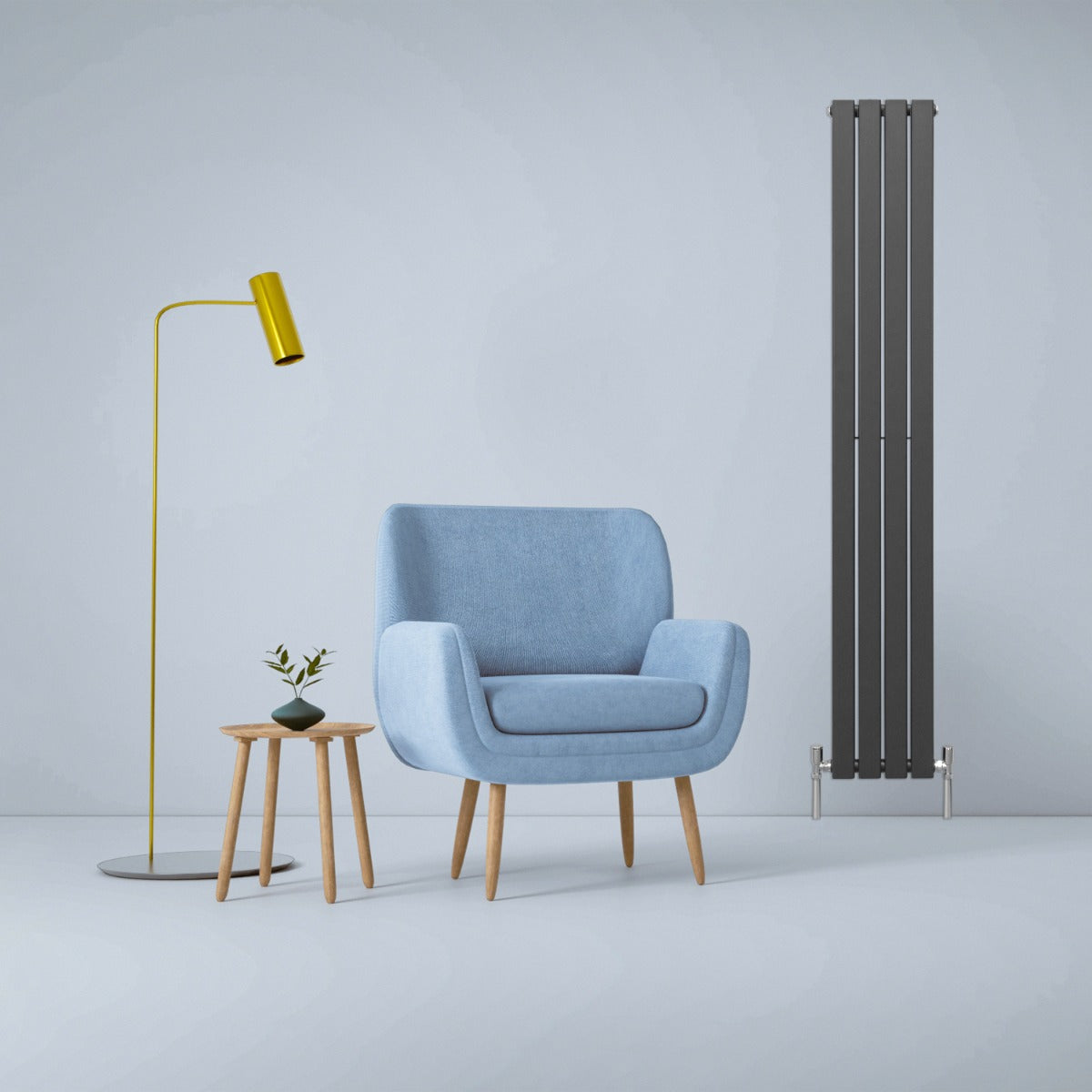 Radiateur Plat à 2 Panneaux - 1800 x 280 mm - Gris Anthracite