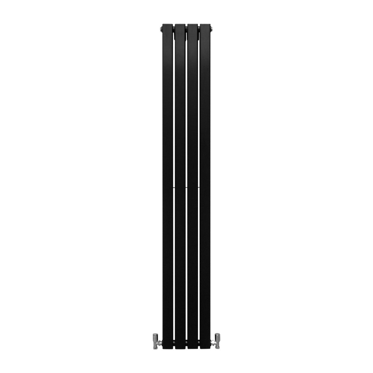 Radiateur plat noir à deux panneaux, dimensions 1800 x 280 mm, avec une finition lisse et moderne, idéal pour un intérieur contemporain