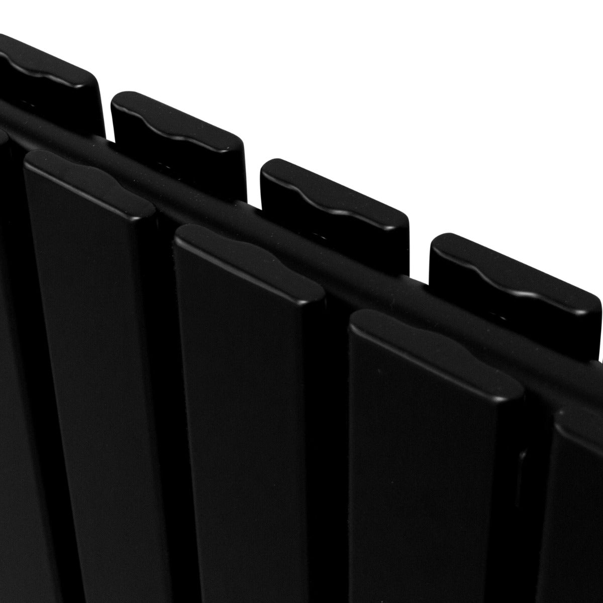 Radiateur plat noir à deux panneaux, dimensions 1800 x 280 mm, avec une surface lisse et des lignes épurées pour un design moderne