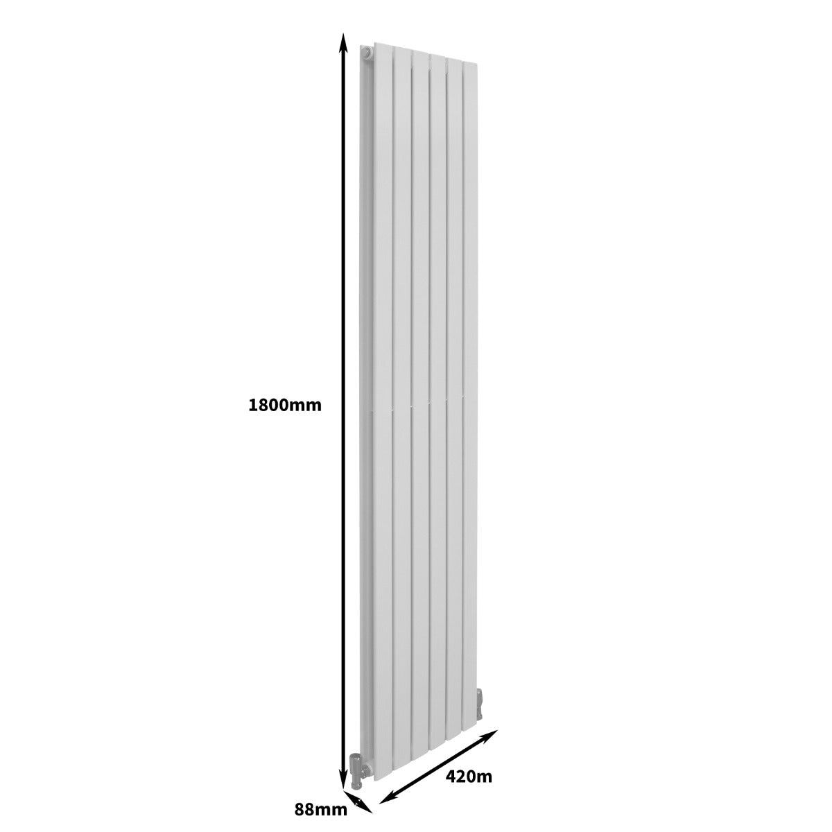 Radiateur Plat Blanc Brillant 180 cm x 42 cm
