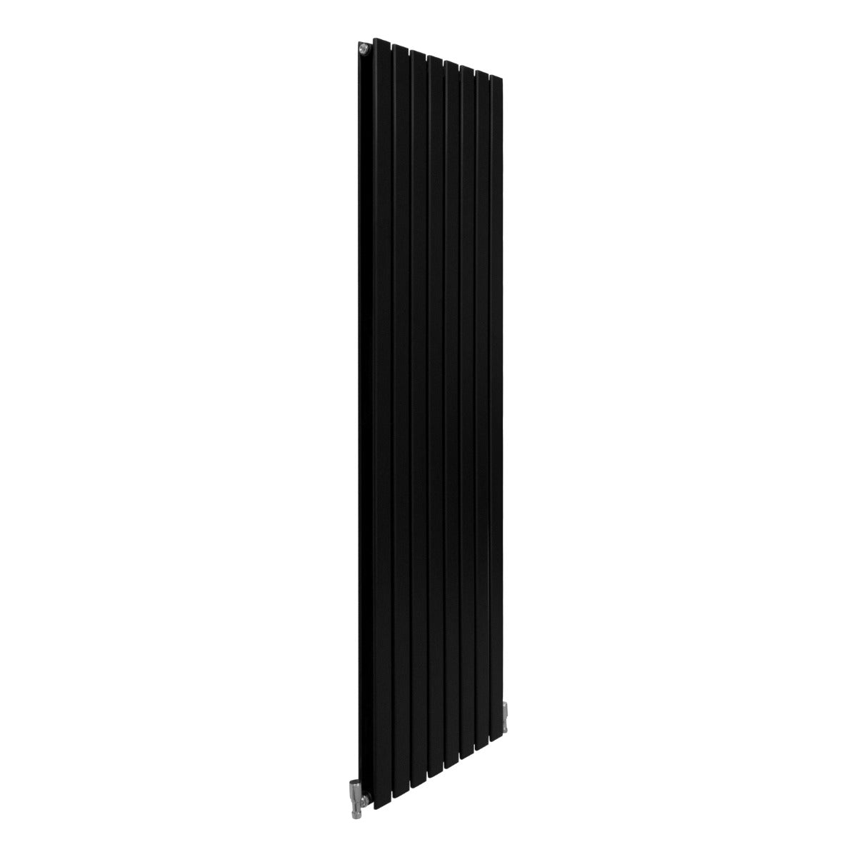Radiateur plat noir à deux panneaux, dimensions 1800 x 560 mm, avec une finition lisse et moderne, idéal pour un intérieur élégant