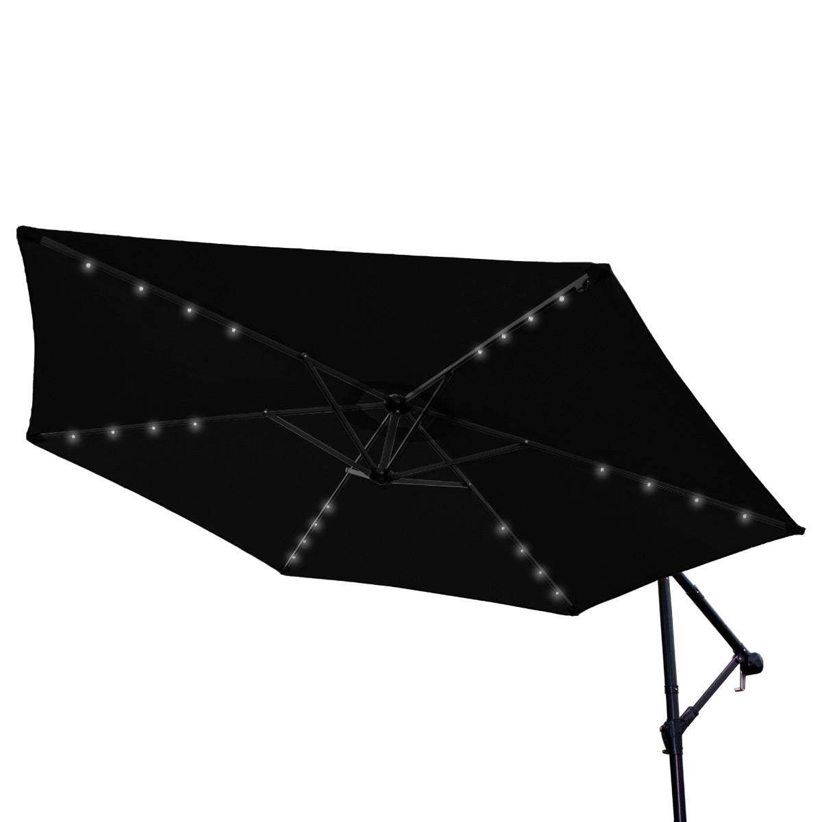 Parasol Noir 3m avec LED's Intégrés