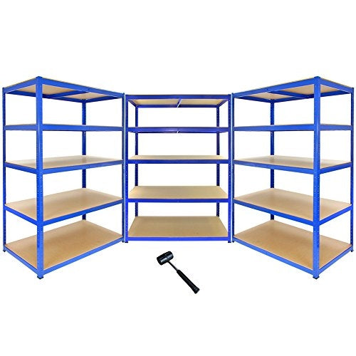 Monster Racking - 3 Rayonnages T-Rax en Acier Bleu 120cm x 60cm x 180cm