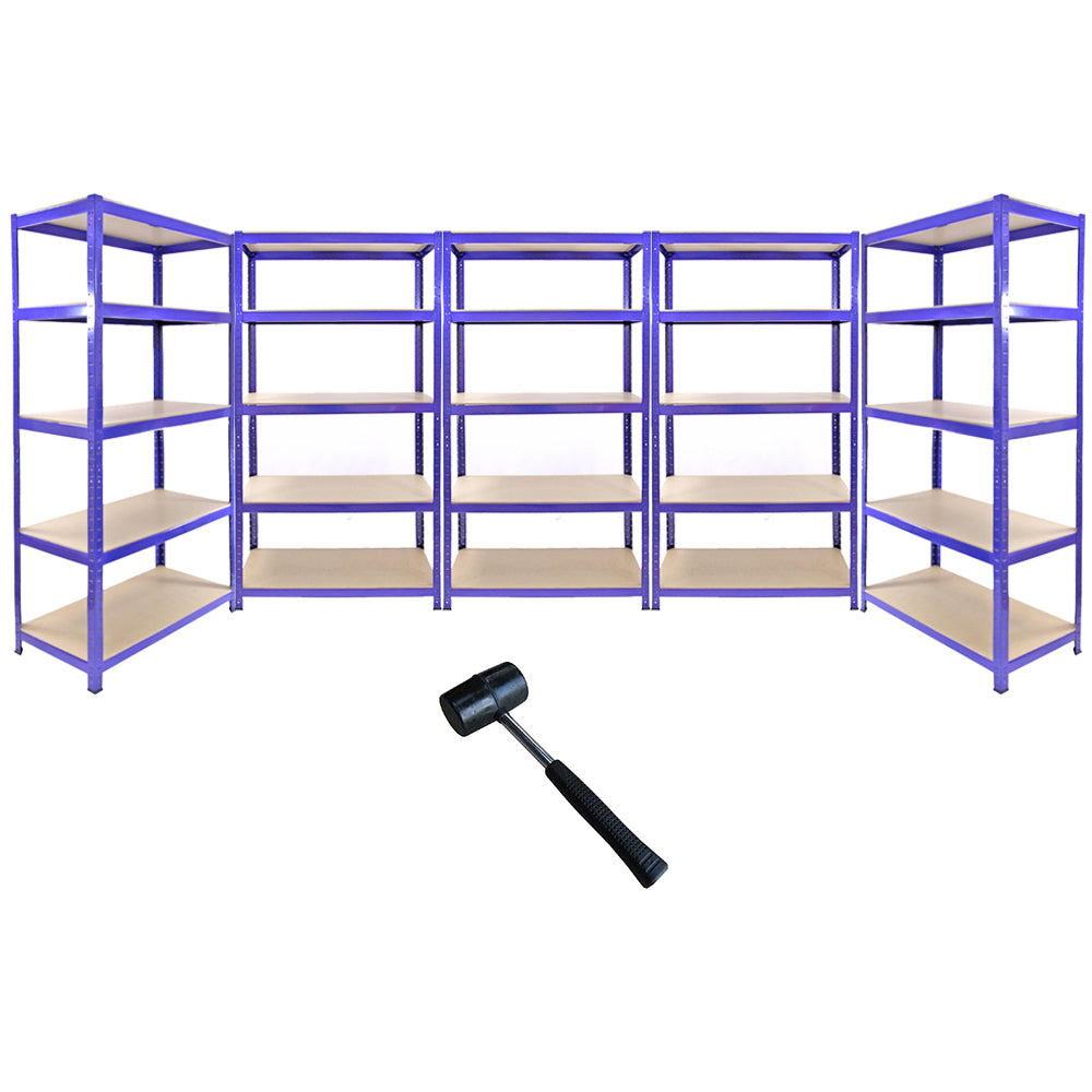 Monster Racking - 5 Rayonnages T-Rax en Acier Bleu 90cm x 45cm x 180cm