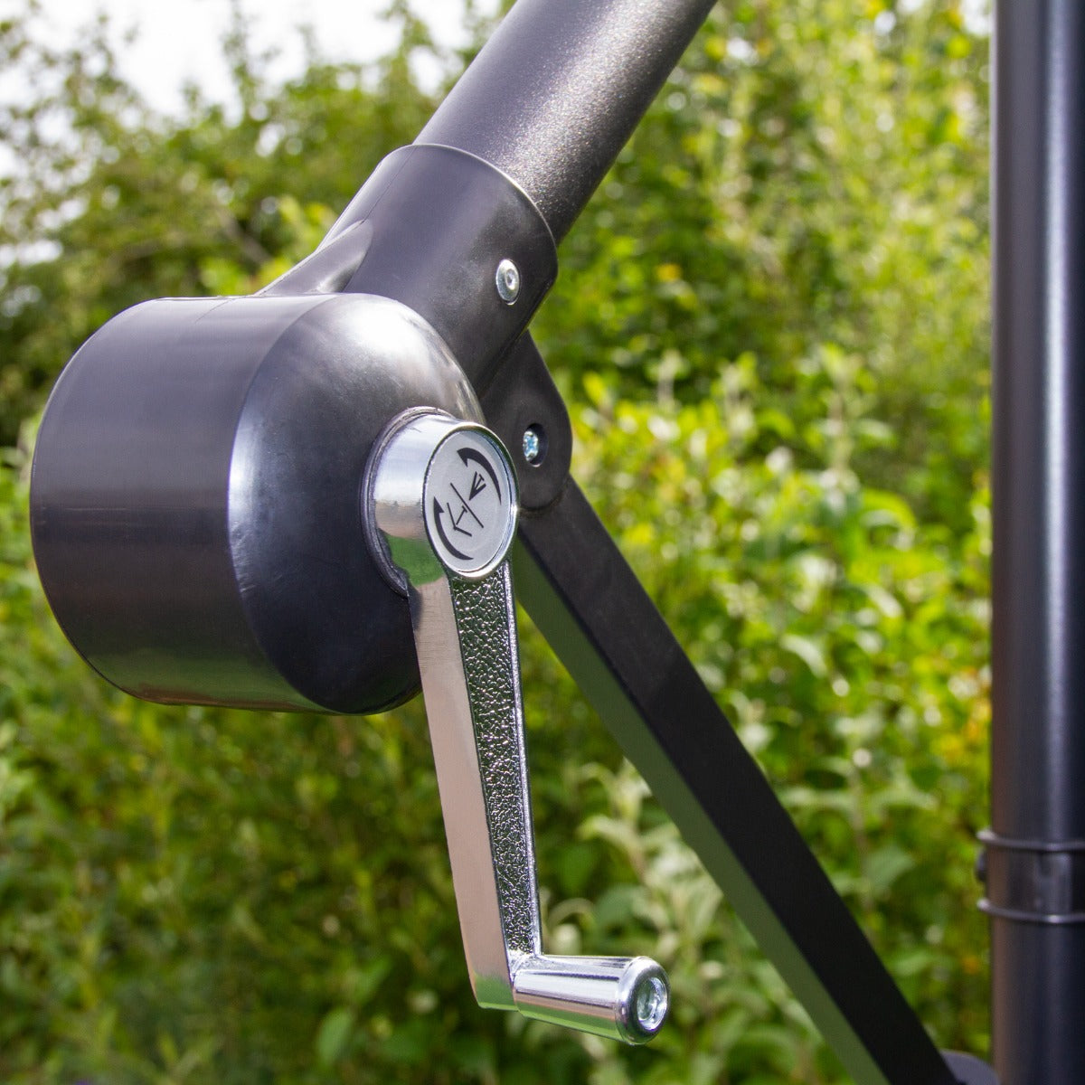 Parasol Vert 3m avec LED's Intégrés avec Base Ronde