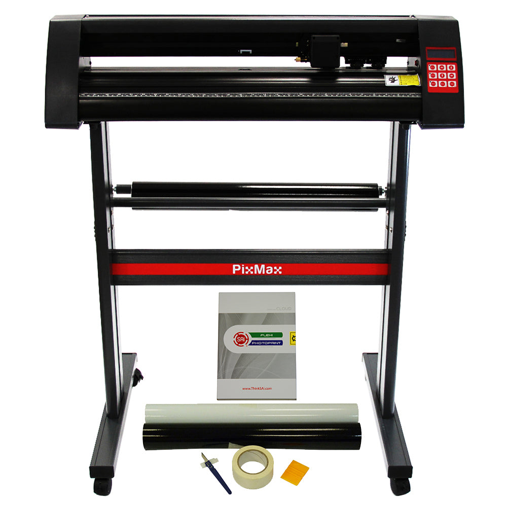 Plotter de découpe vinyle PixMax 72 cm avec écran, rouleaux, kit de démarrage FlexiStarter11 et accessoires de désherbage