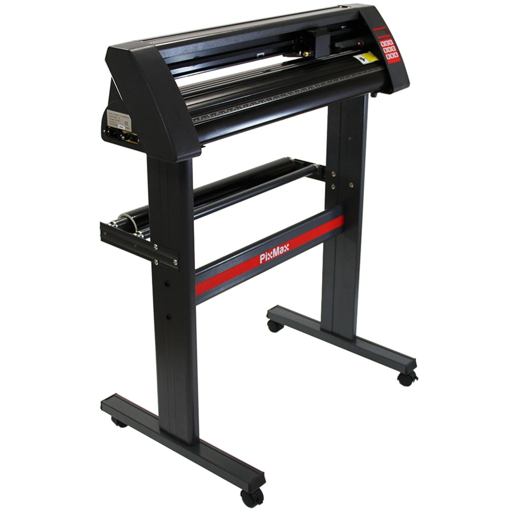 Presse à chaud PixMax noire avec rouleaux, support robuste, idéale pour la découpe de vinyle et l'impression, design moderne et fonctionnel
