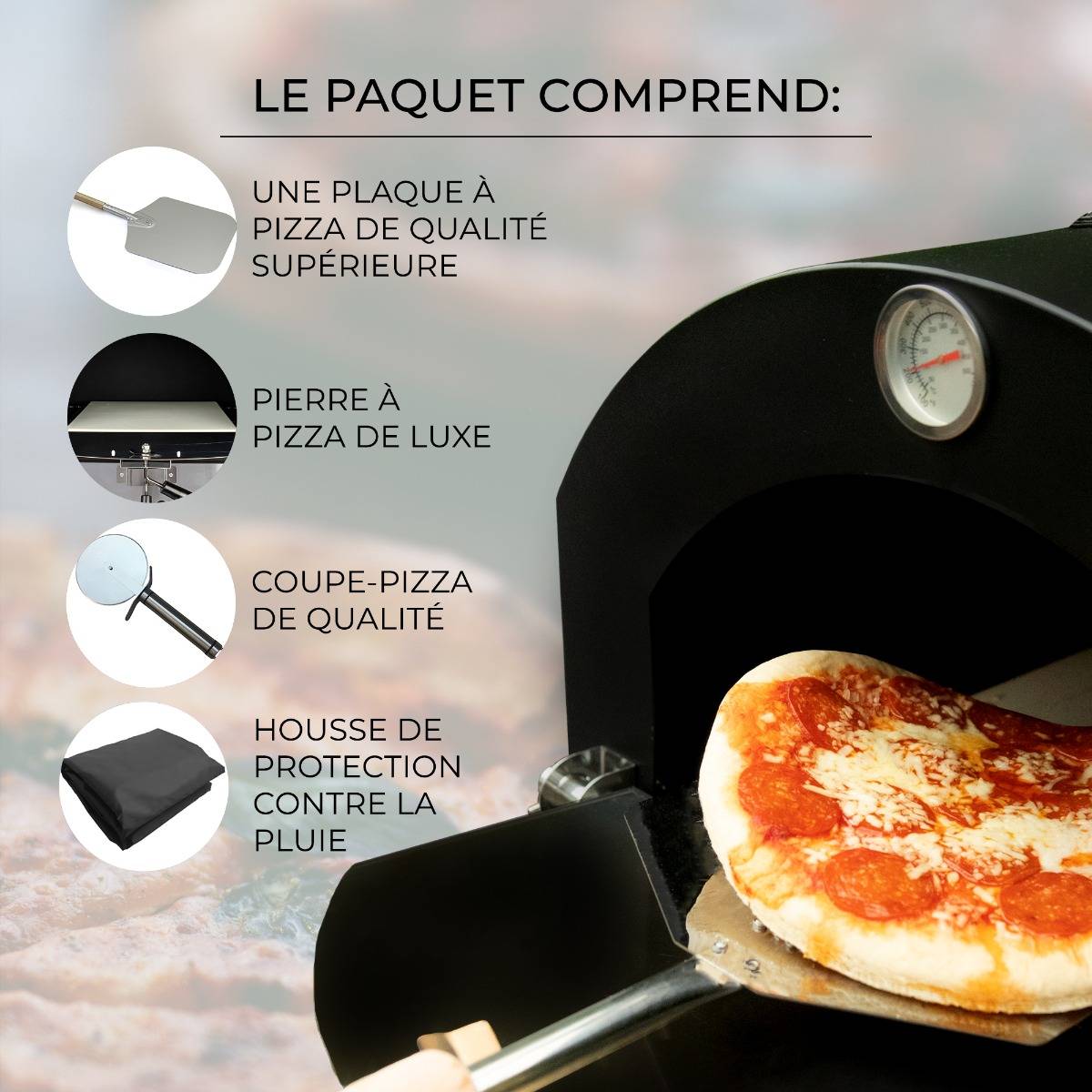 KuKoo Four à Pizza d’Extérieur avec Housse Imperméable