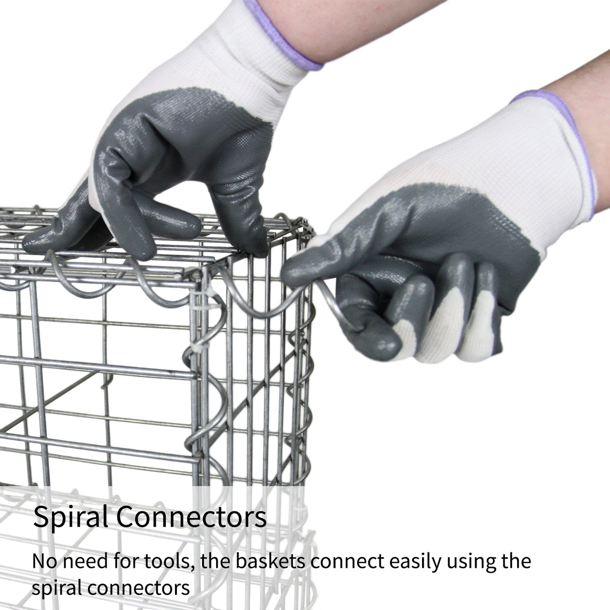 Lot de 6 Paniers de Gabions 100 cm x 30 cm x 30 cm