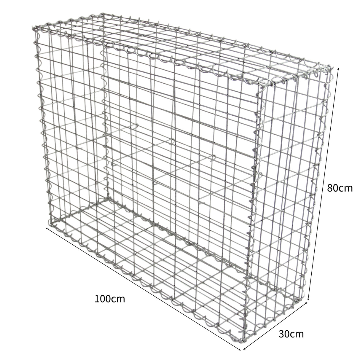 Lot de 6 Paniers de Gabions 100 cm x 80 cm x 30 cm