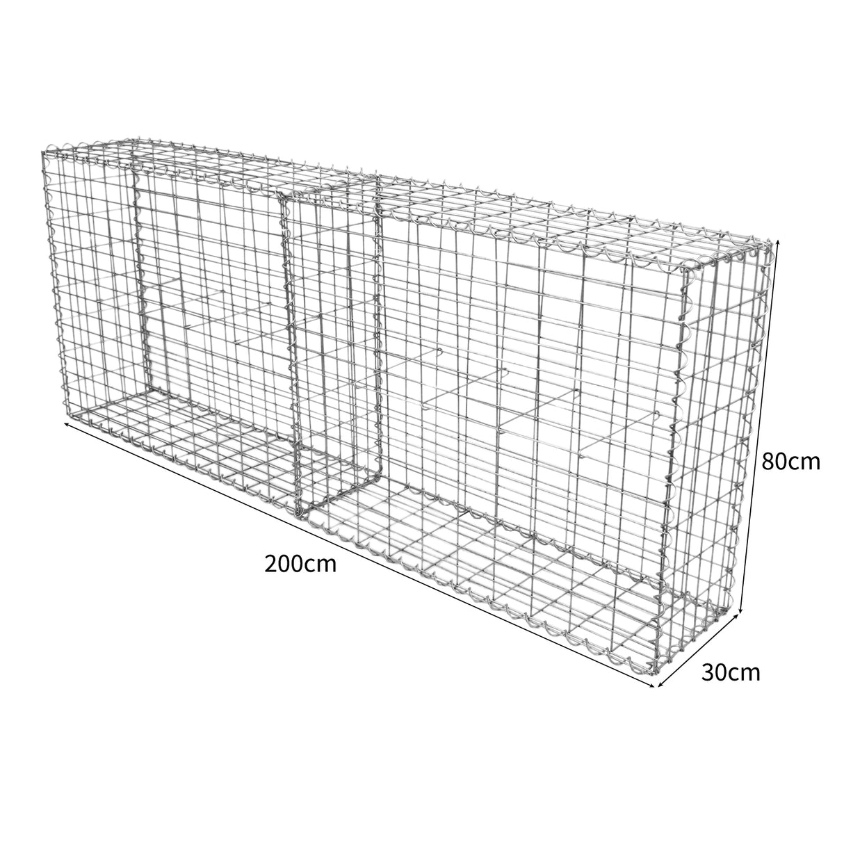 Lot de 6 Paniers de Gabions 100 cm x 80 cm x 30 cm