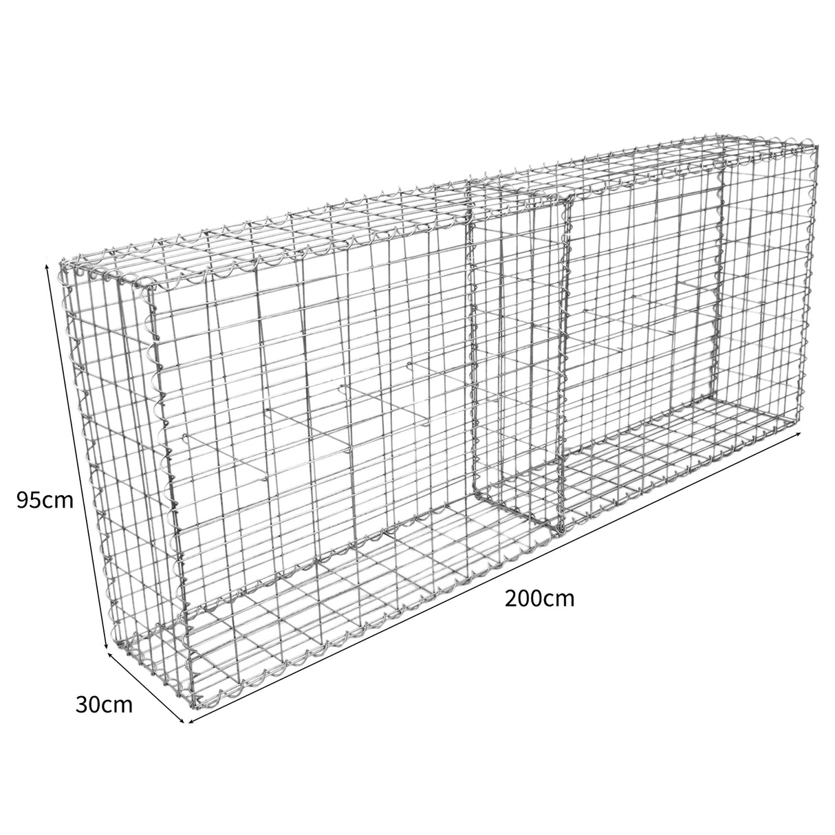 Lot de 6 Paniers de Gabions 100 cm x 95 cm x 30 cm