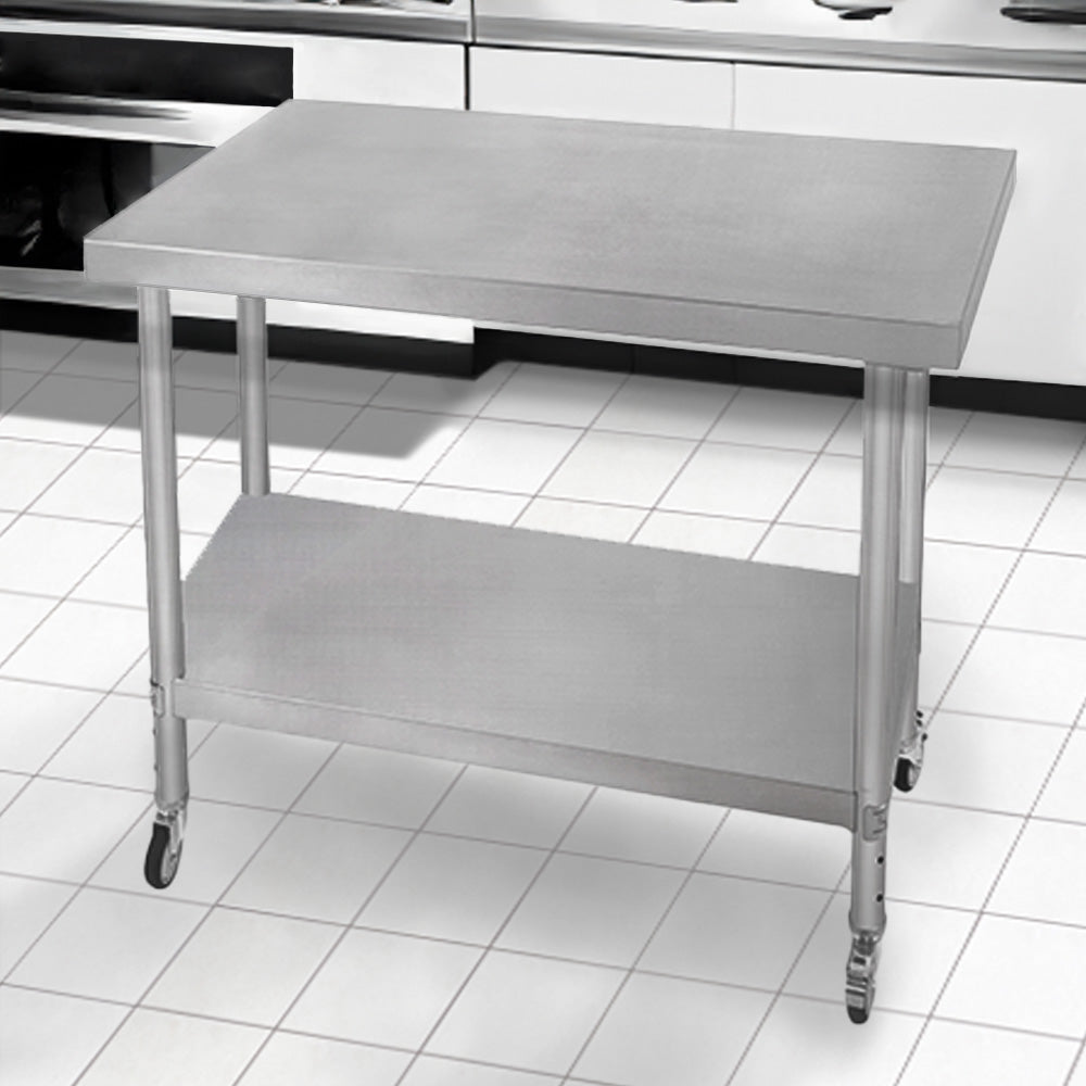 KuKoo Table de Travail en Inox - 76 x 90 x 86 cm
