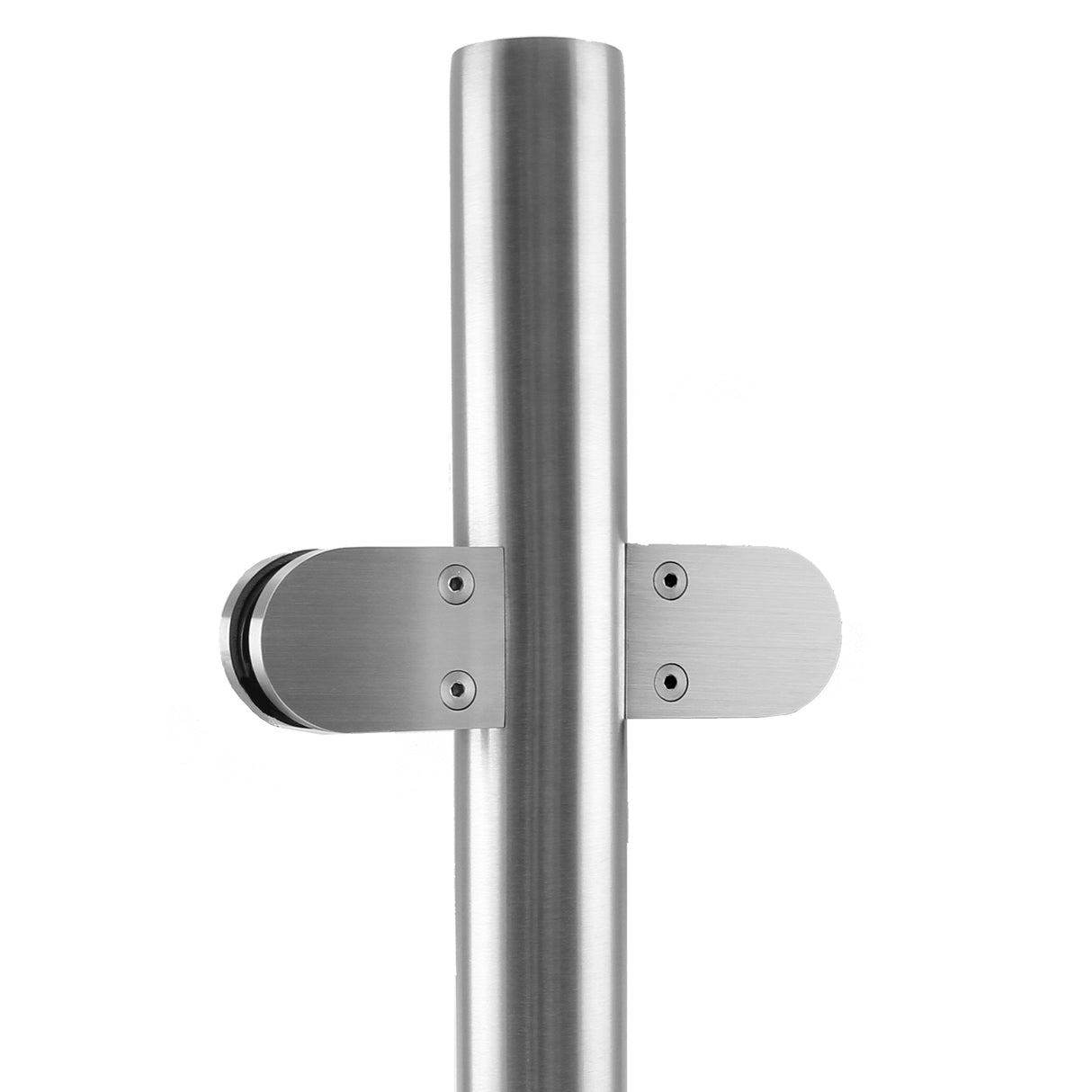 Poteau de garde-corps en acier inoxydable, finition lisse, hauteur de 110 cm, avec fixation en métal et vis apparentes