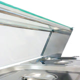 Bain marie KuKoo en acier inoxydable avec trois bacs, couvercle en verre, finition brillante et design moderne, idéal pour la restauration