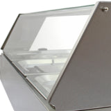 Bain marie KuKoo en acier inoxydable, quatre bacs, design moderne, couvercle en verre, idéal pour maintenir les aliments au chaud