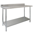 Plan de travail en inox KuKoo, 150 x 60 x 90 cm, surface lisse et brillante, pieds en acier chromé, étagère inférieure pratique