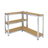Rayonnages Galwix en acier galvanisé, 90 cm x 30 cm x 180 cm, avec étagères en bois, finition robuste et design moderne