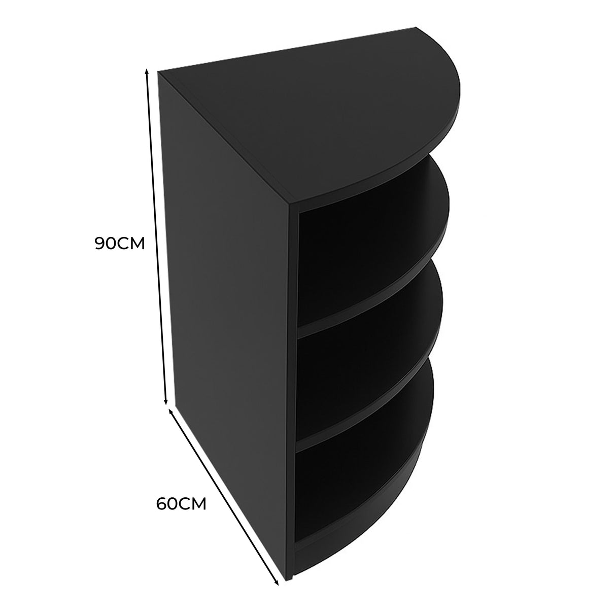 Comptoir de Vente Vitrine de Coin - Noir LM60