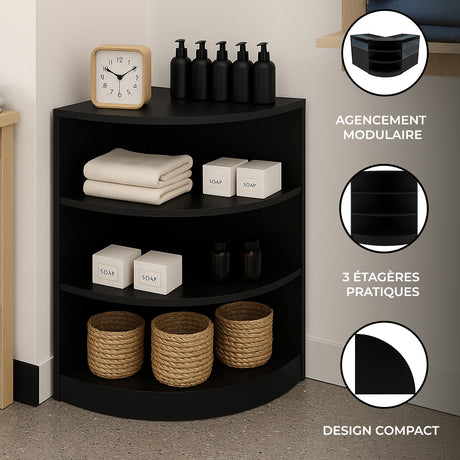 Comptoir de Vente Vitrine de Coin - Noir LM60