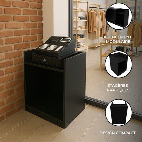 Comptoir de Vente Pour Caisse Enregistreuse - Noir TB60