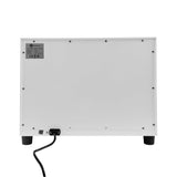 Chauffe-serviettes blanc de 23 L avec une surface lisse, un design moderne et des pieds en caoutchouc pour une stabilité optimale