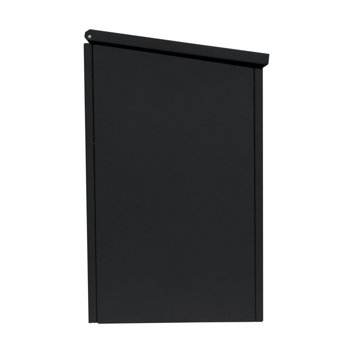 Boîte à colis anti-vol noire, design élégant et moderne, fabriquée en métal durable, livrée à plat pour un rangement facile