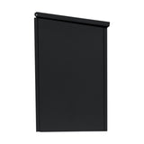 Boîte à colis anti-vol noire, design élégant et moderne, fabriquée en métal durable, livrée à plat pour un rangement facile