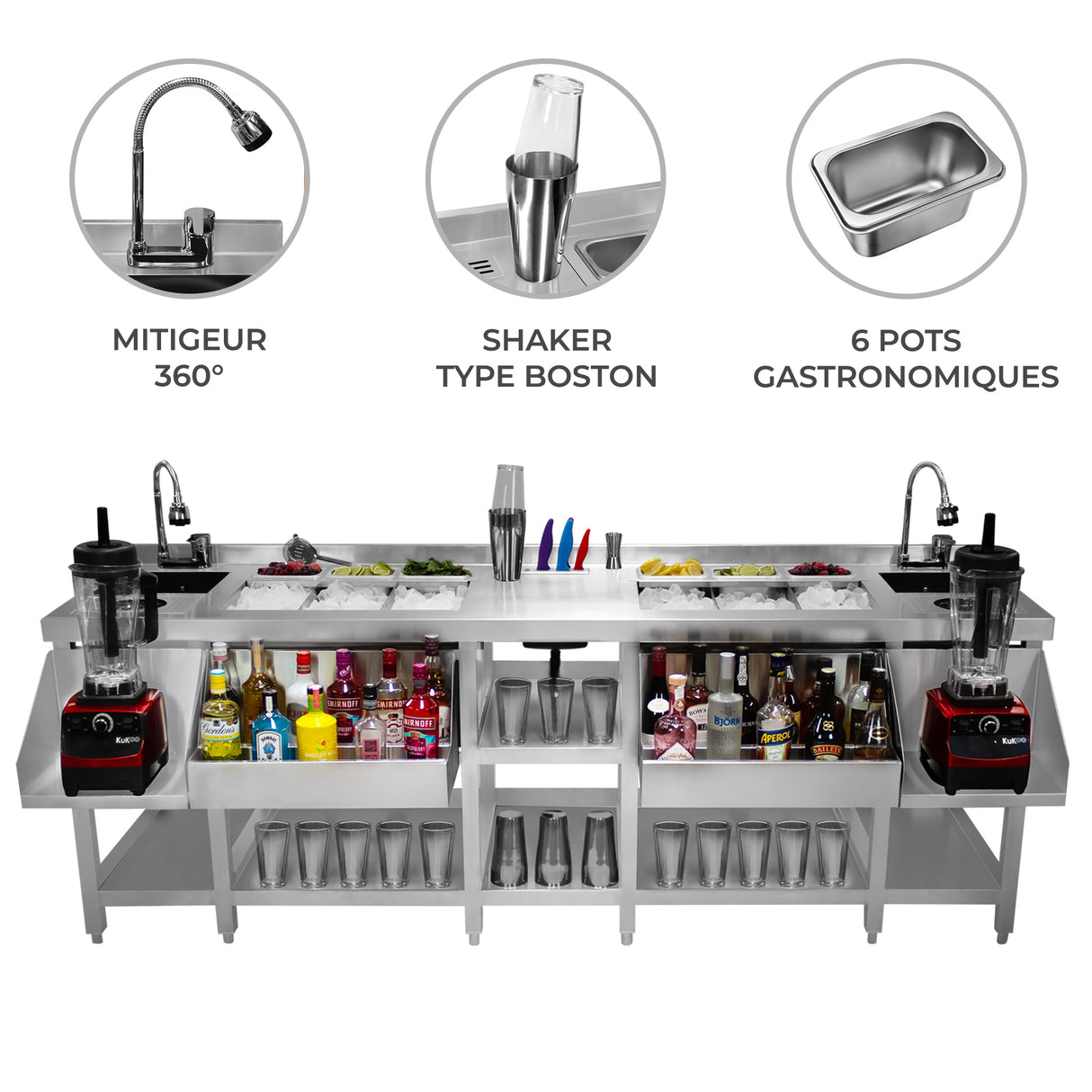 Station Double Jumelle pour Bar à Cocktails