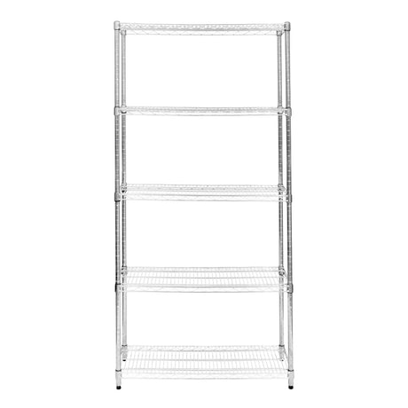 Étagère en fil d'acier argenté, 35 cm x 90 cm x 180 cm, avec quatre étagères ouvertes et un design moderne et épuré