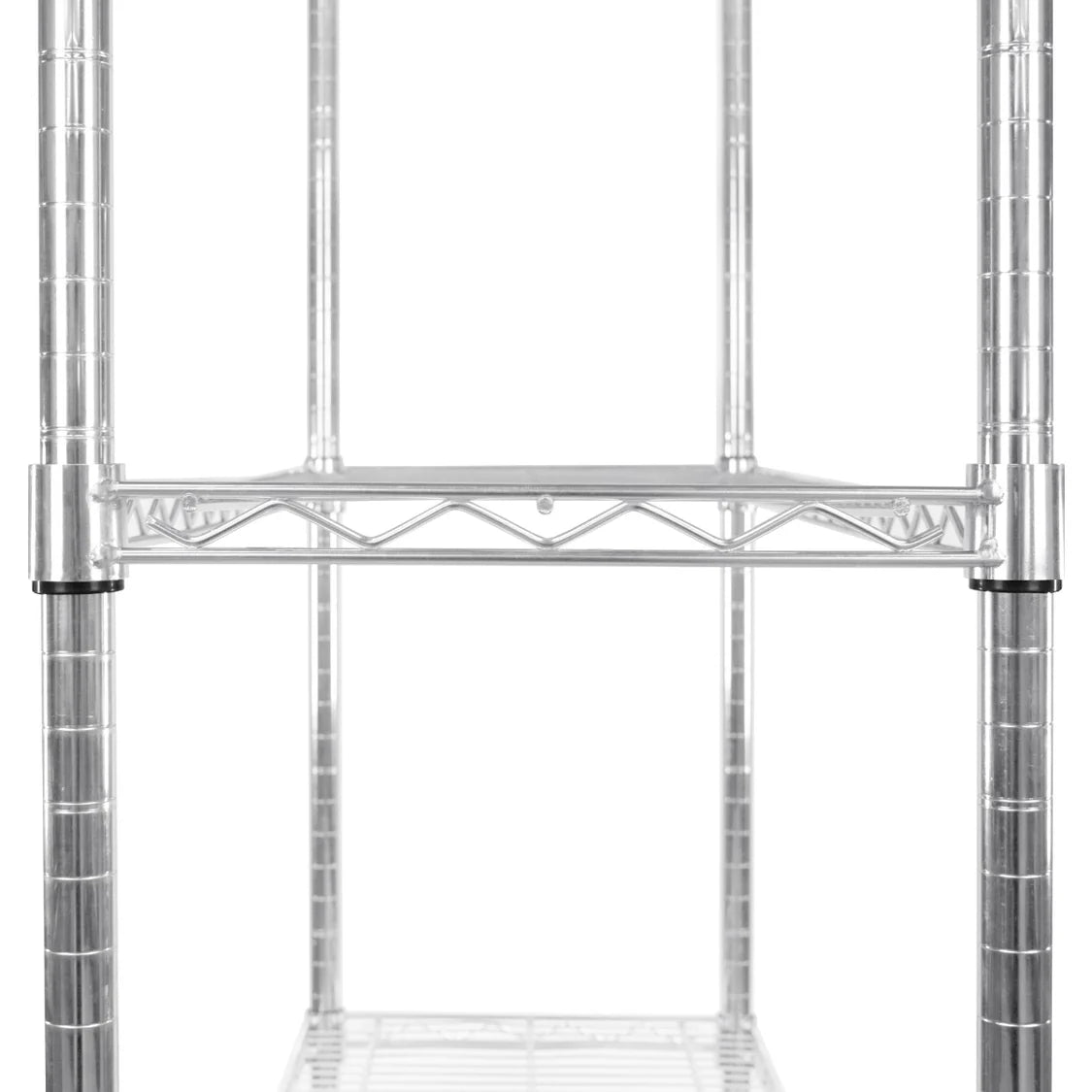 Étagère en fil d'acier argenté, dimensions 35 cm x 90 cm x 180 cm, avec des étagères ouvertes et une finition lisse et moderne