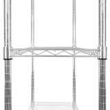 Étagère en fil d'acier argenté, dimensions 35 cm x 90 cm x 180 cm, avec des étagères ouvertes et une finition lisse et moderne