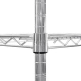 Étagère en fil d'acier argenté, structure robuste avec des étagères en treillis, idéale pour le rangement et l'organisation dans divers espaces