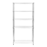 Étagère en fil d'acier argenté, 4 niveaux, design moderne et épuré, idéale pour le rangement dans la cuisine ou le garage