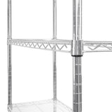 Étagère en fil d'acier argenté, 35 cm x 90 cm x 180 cm, avec étagères ouvertes et structure robuste, idéale pour le rangement moderne