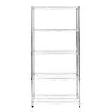 Étagère en fil d'acier argenté, 45 cm x 90 cm x 180 cm, avec quatre étagères ouvertes, idéale pour le rangement et l'organisation