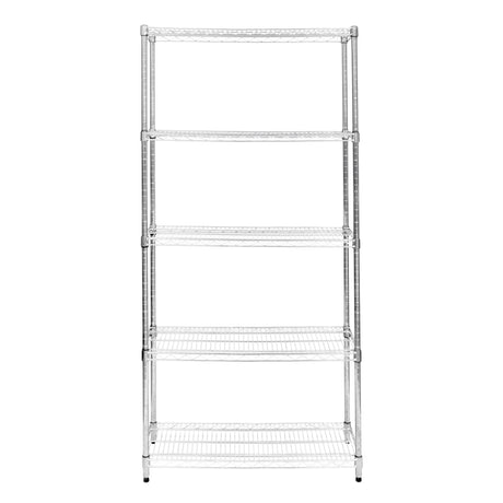 Étagère en fil d'acier argenté, 45 cm x 90 cm x 180 cm, avec quatre étagères ouvertes, idéale pour le rangement et l'organisation