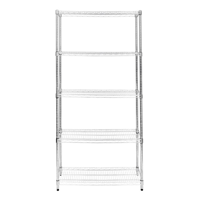 Étagère en fil d'acier argenté, 45 cm x 90 cm x 180 cm, avec quatre étagères ouvertes, idéale pour le rangement et l'organisation