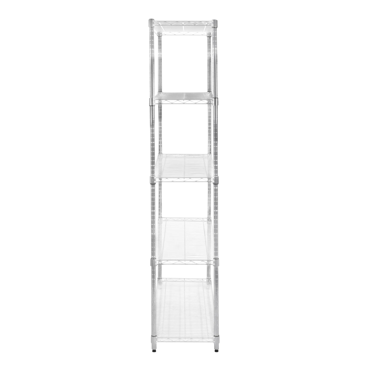 Étagère en fil d'acier de 45 cm x 90 cm x 180 cm, finition argentée, avec quatre étagères ouvertes et une structure robuste et moderne